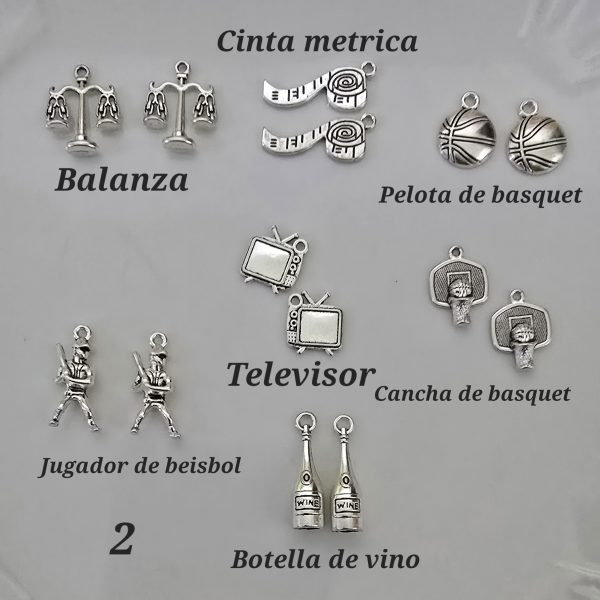 Dijes Plateados bañados en níquel ( Caja 2 )