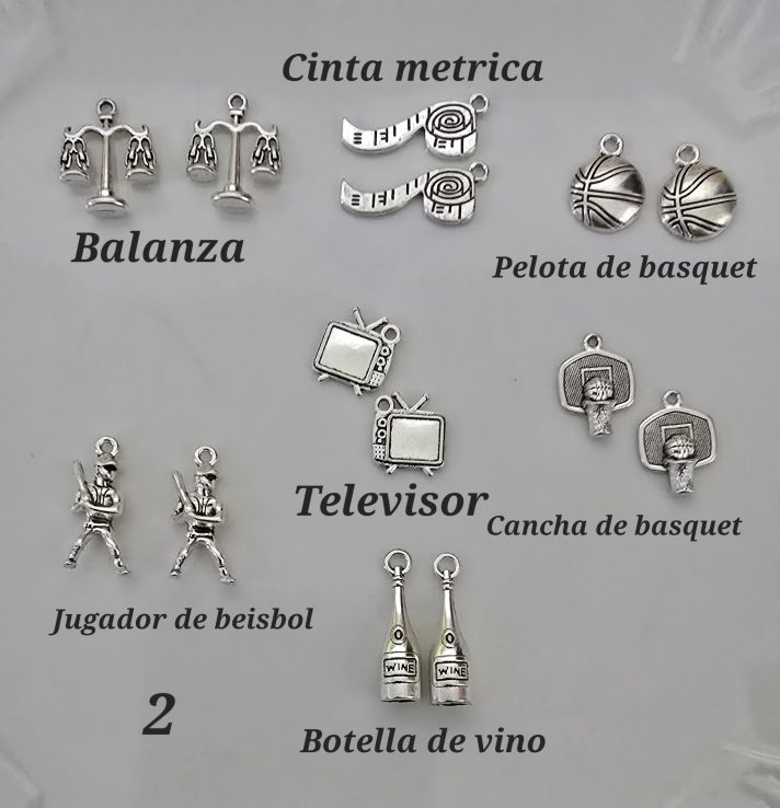 Dijes Plateados bañados en níquel ( Caja 2 )